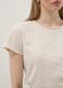 Beige pure cotton short-sleeve T-shirt, regular fit_3