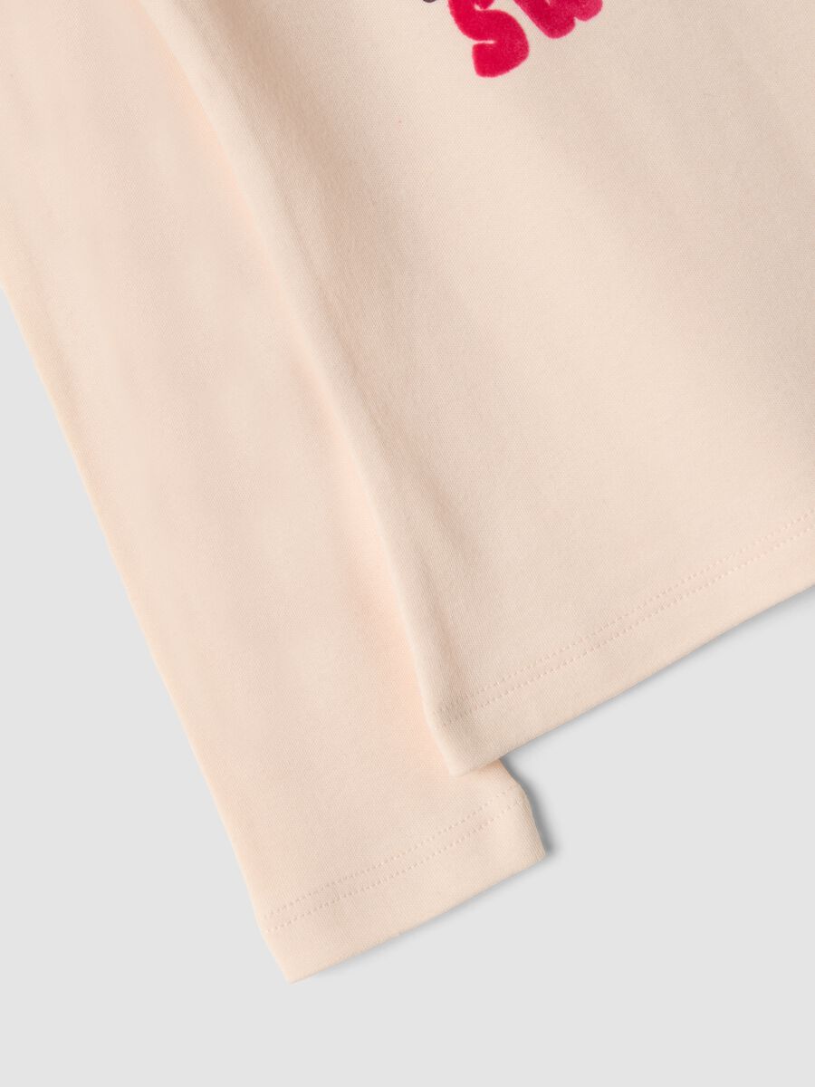T-shirt rosa con collo rialzato in puro cotone organico_2