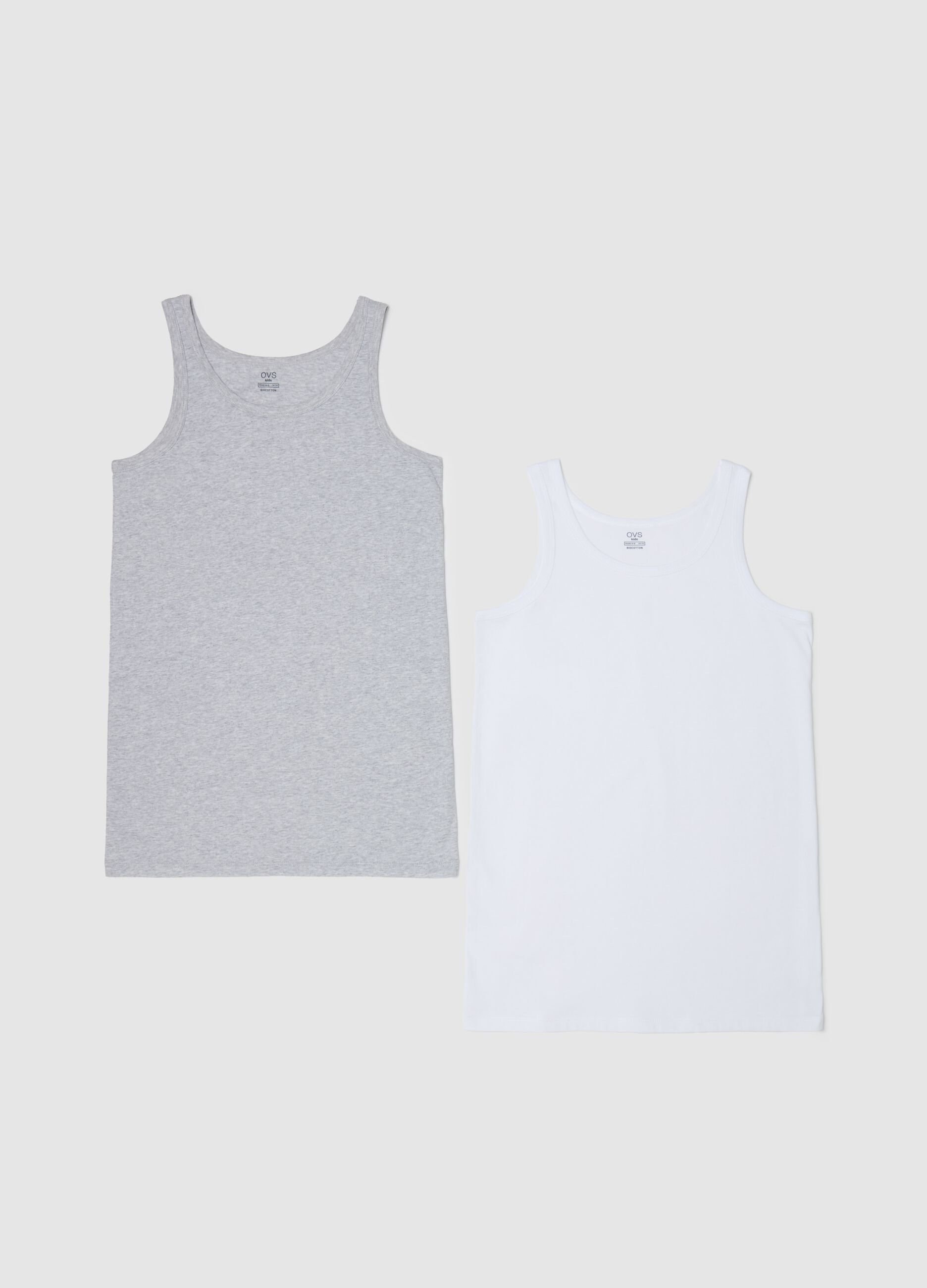 Two-pack racerback vests in organic cotton