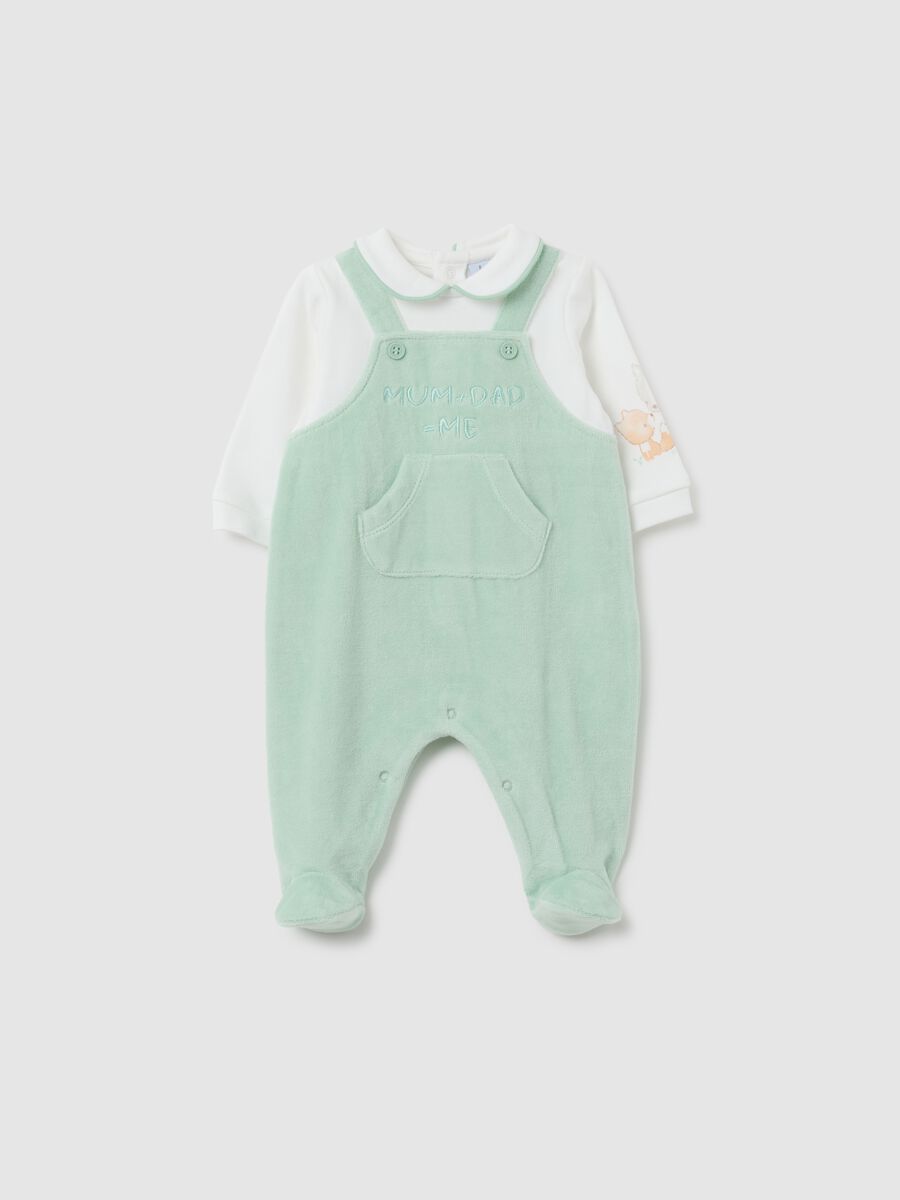 Tutina verde per neonato in misto cotone_0