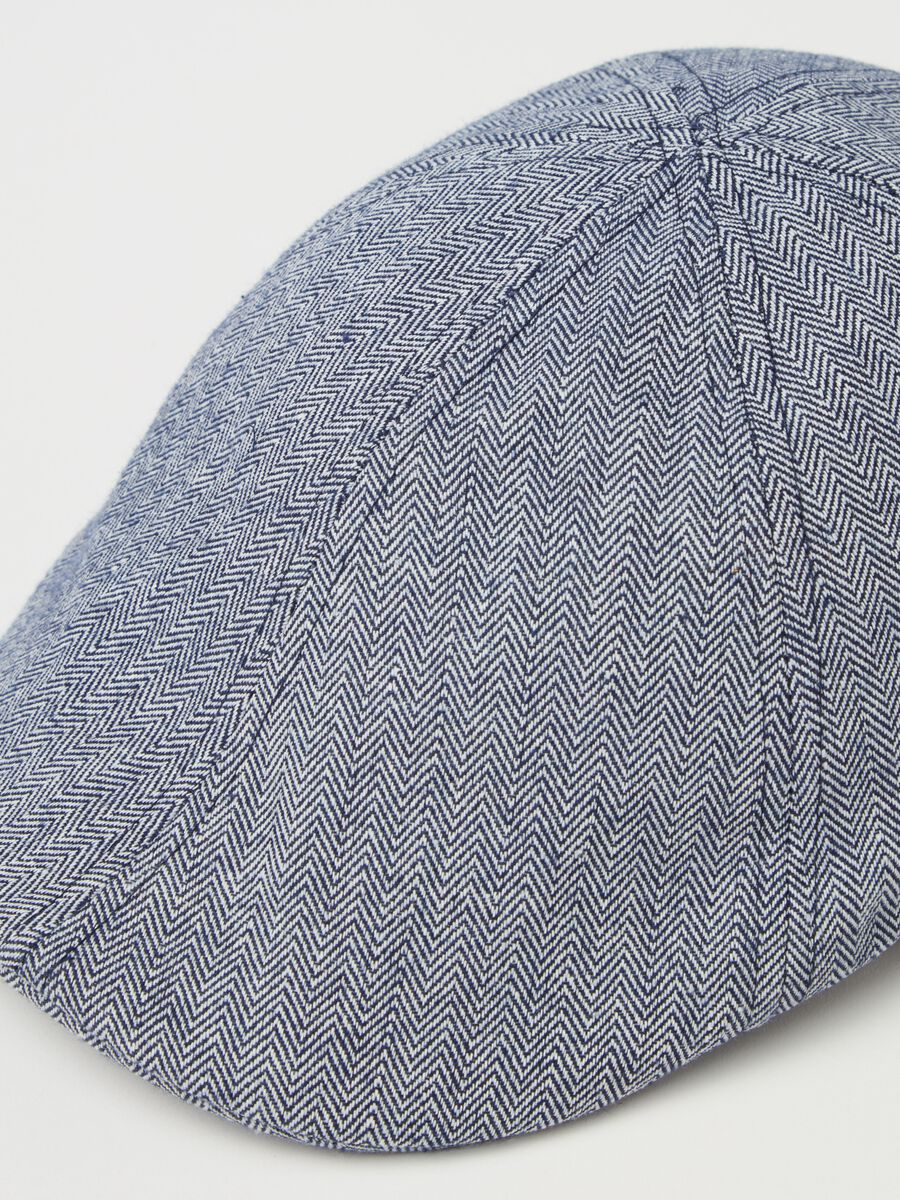 Flat cap with herringbone weave_1