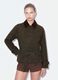 Green cotton-blend trench coat with contrasting collar, regular fit_0
