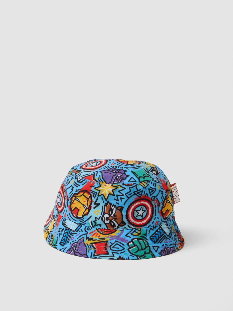 Cappello bucket azzurro con stampa all over_0