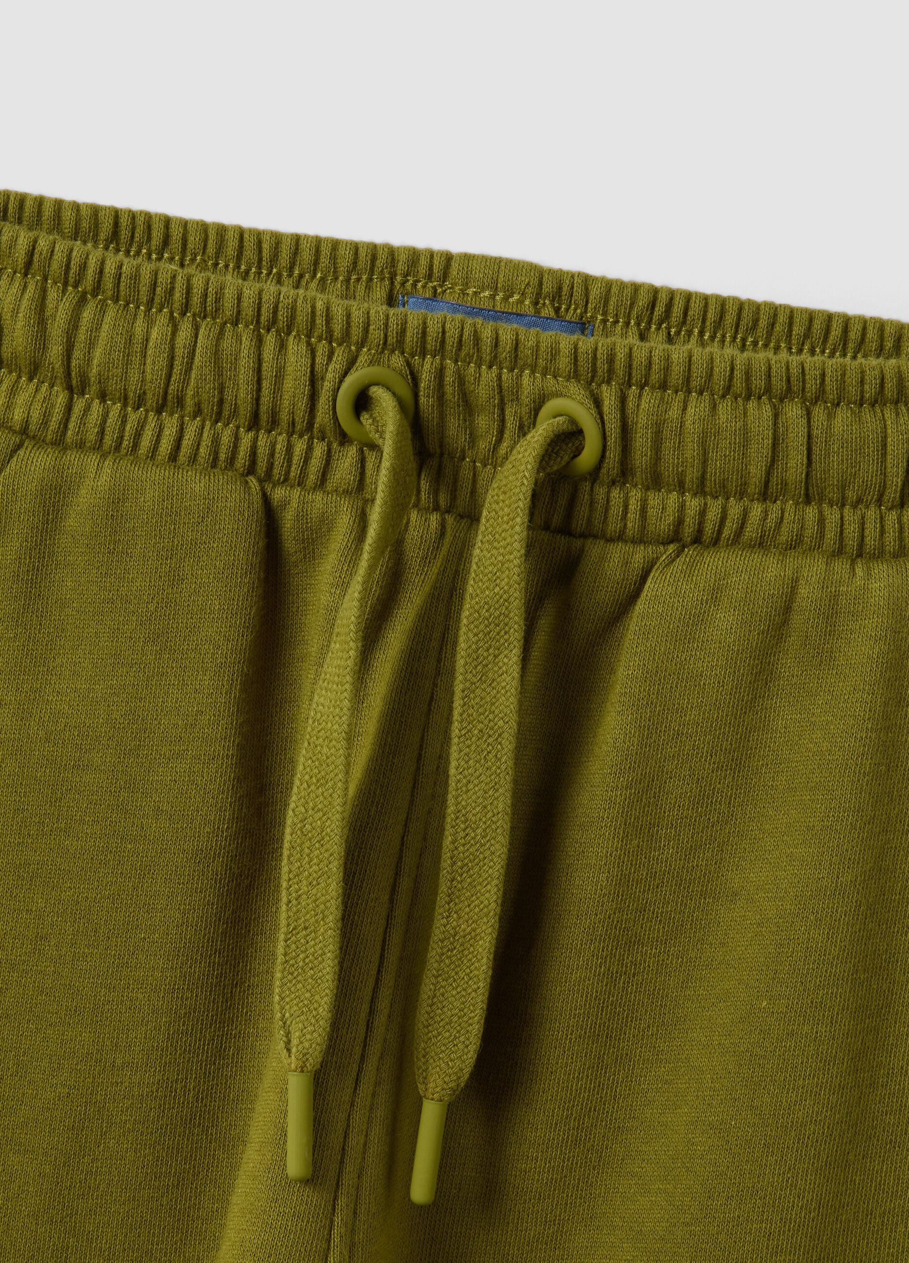 Green organic cotton jogger trousers