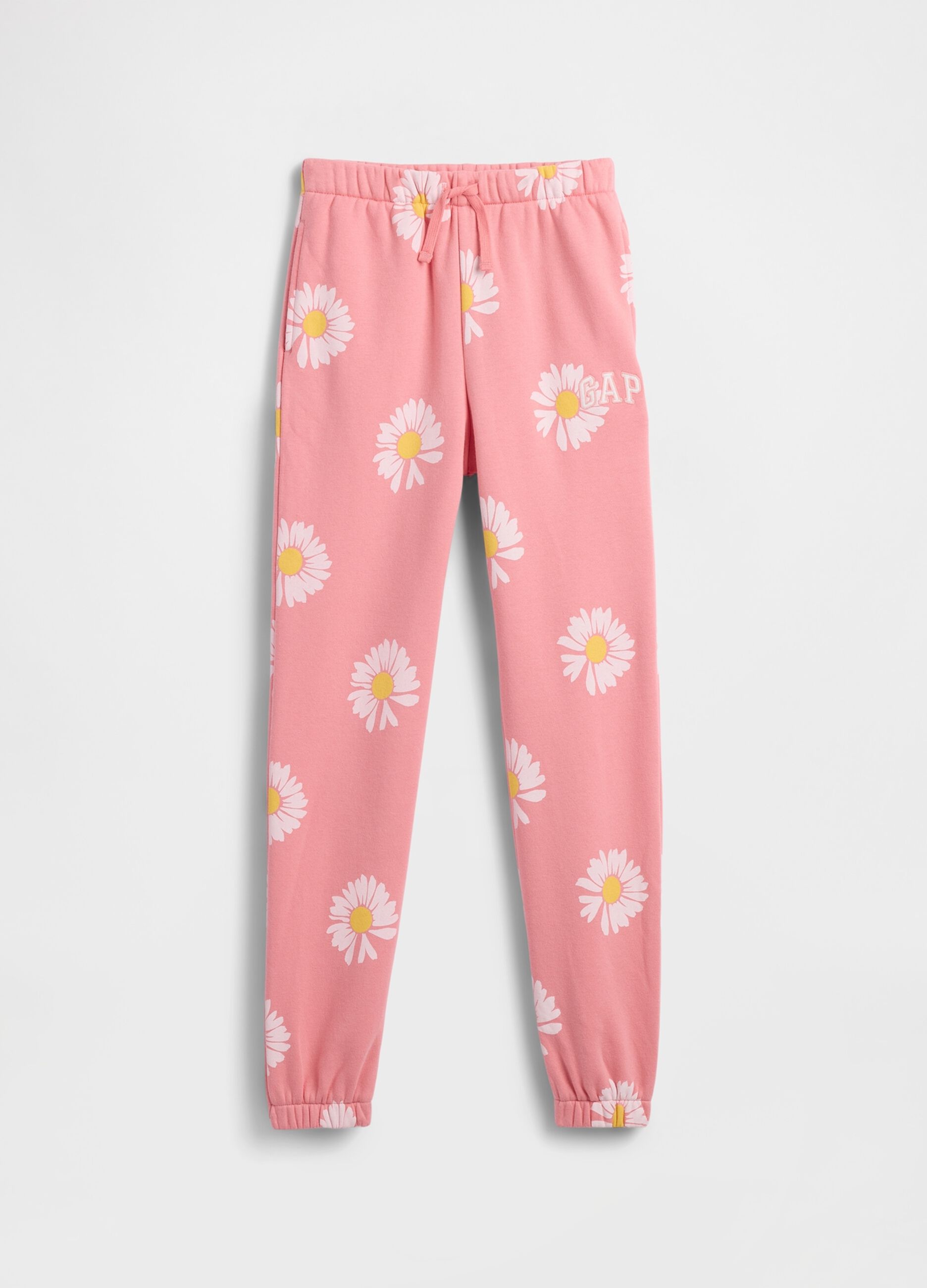Cotton-blend floral print jogger trousers