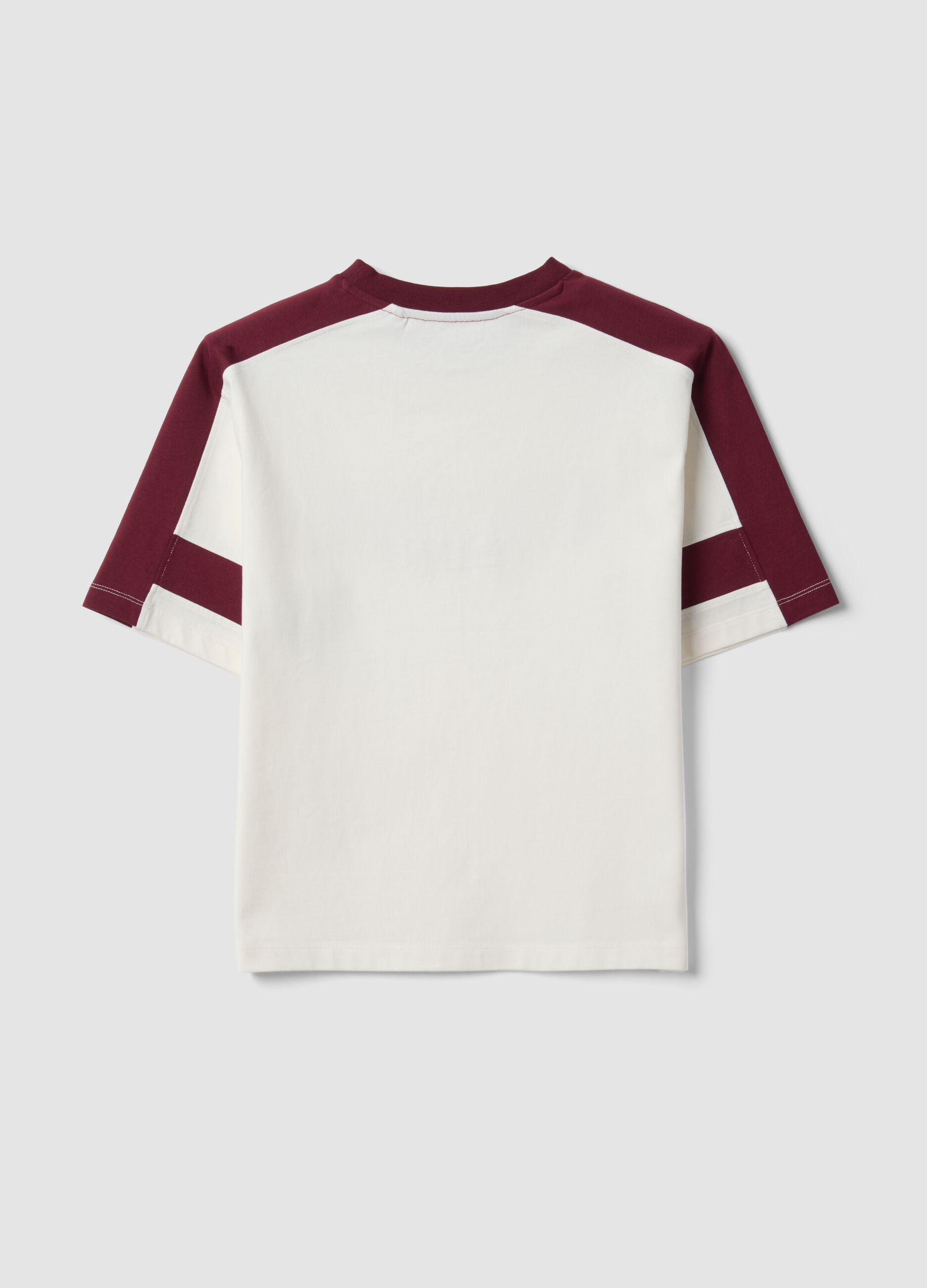 T-shirt bianca in puro cotone con girocollo