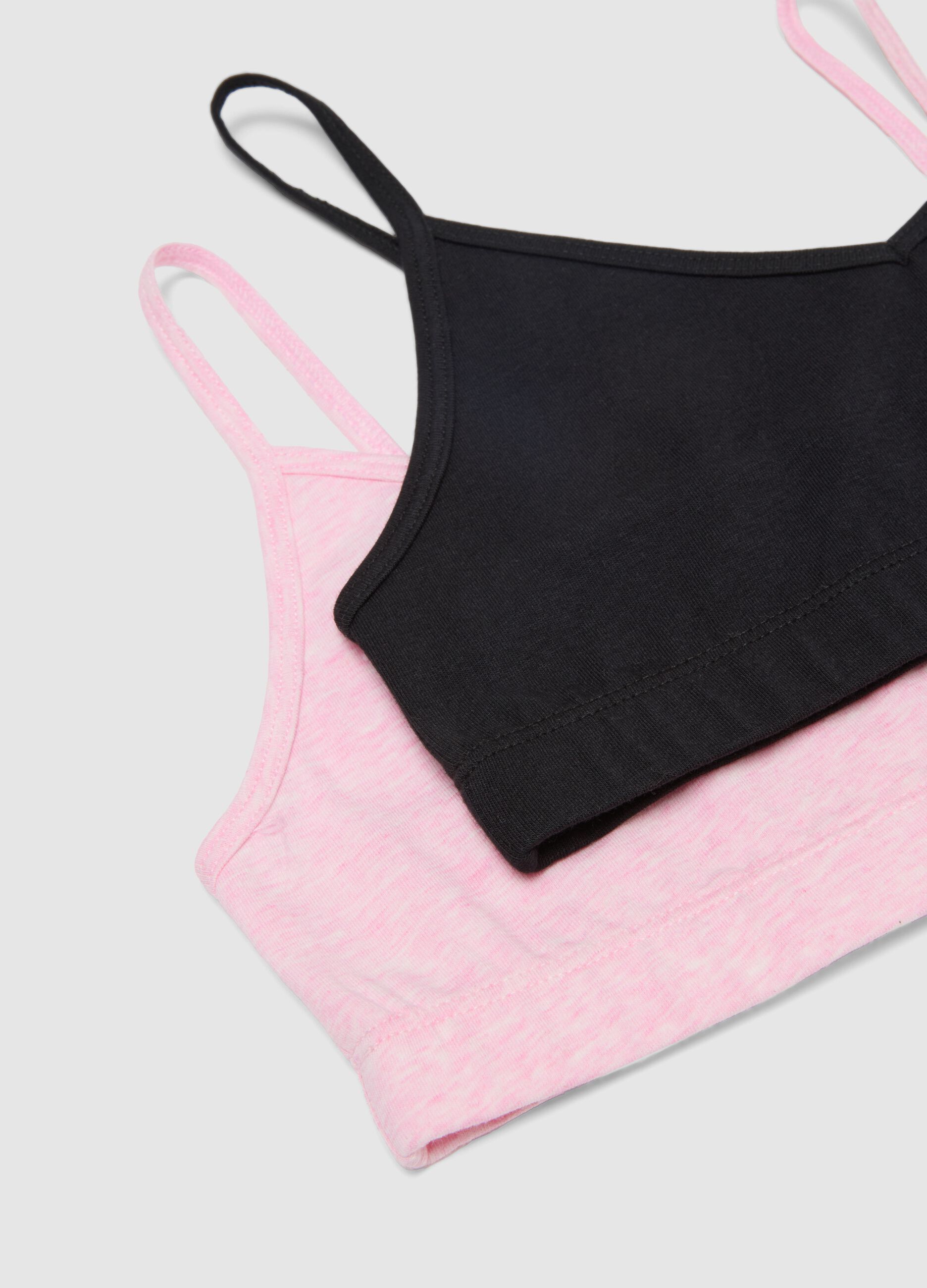 Bipack reggiseni in cotone elasticizzato multicolor da ragazza