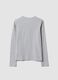 Grey organic cotton and stretch viscose T-shirt with ribbed neckline for girls_1