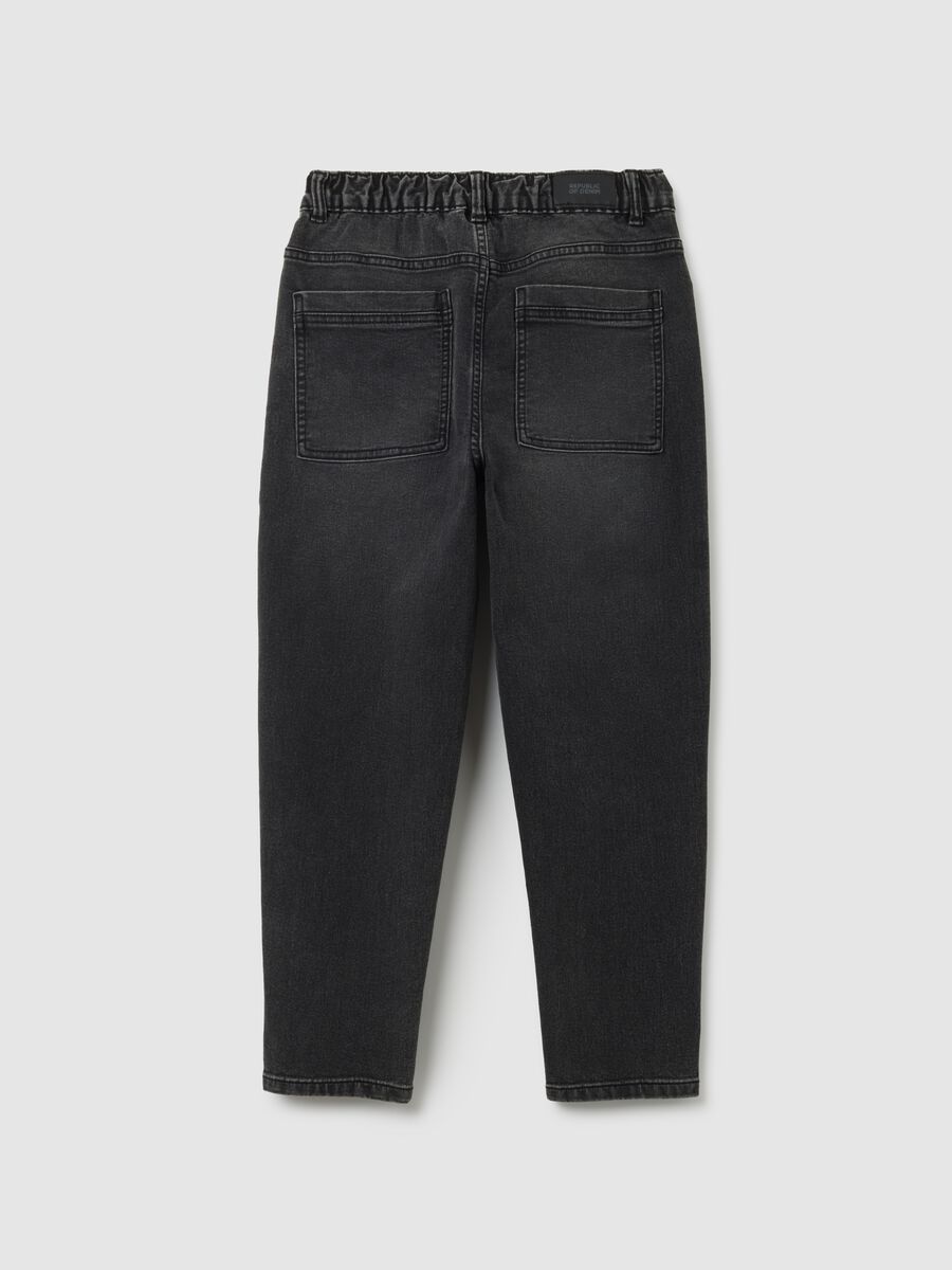 Pantaloni da ragazzo in denim nero comfort_1