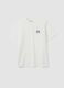 White relaxed-fit pure cotton T-shirt with chest slogan_4
