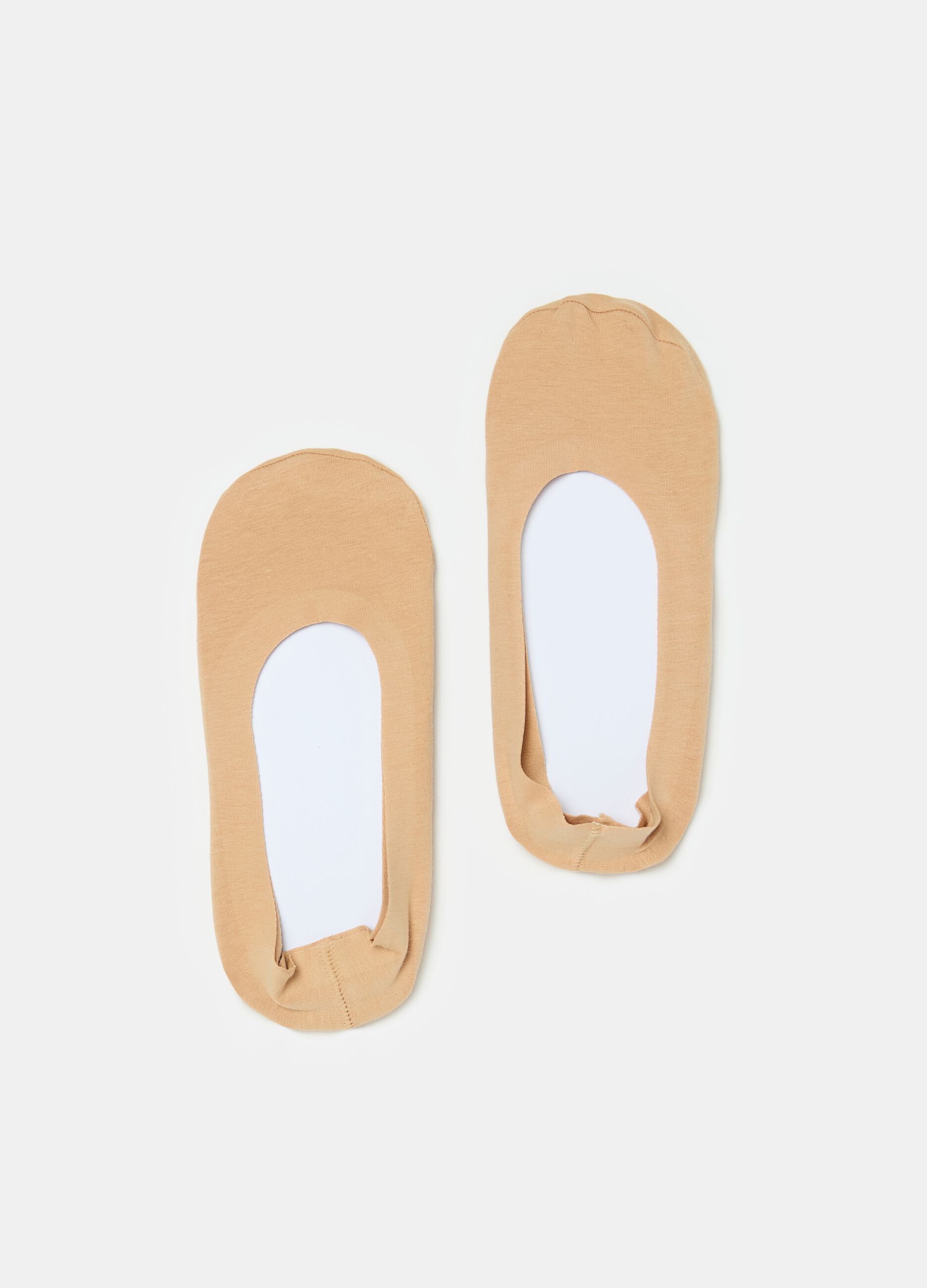Two-pair pack shoe liners in stretch cotton
