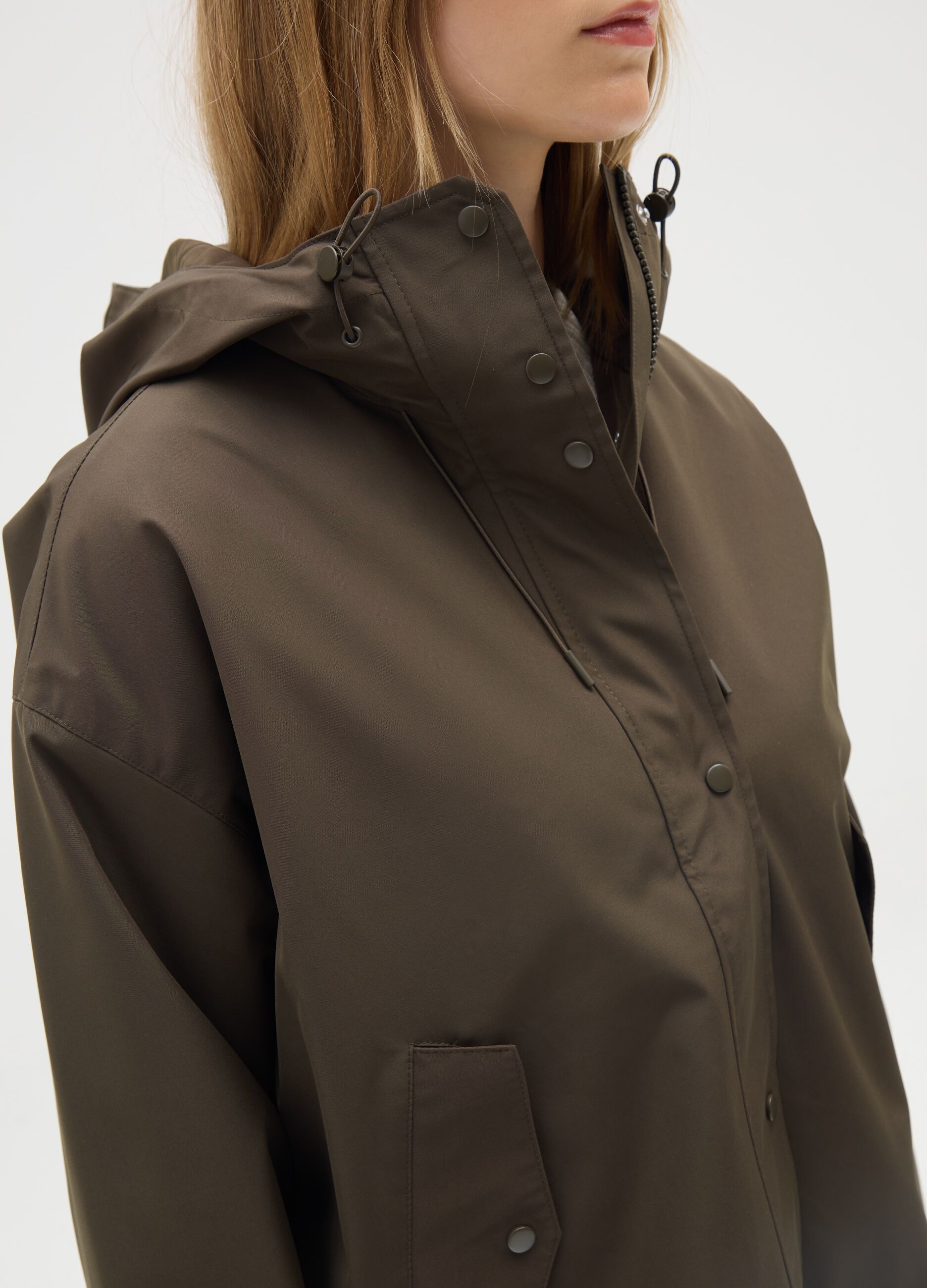Brown waterproof jacket, regular fit