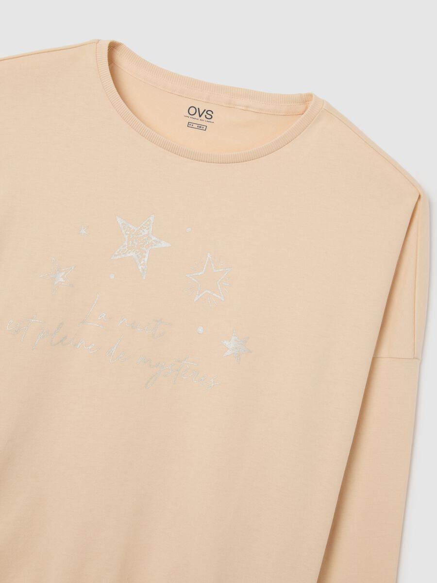 Maglia pigiama in puro cotone beige regular fit_5