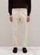Beige cotton blend regular fit trousers_1