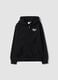 Black cotton-blend hooded zip hoodie_3