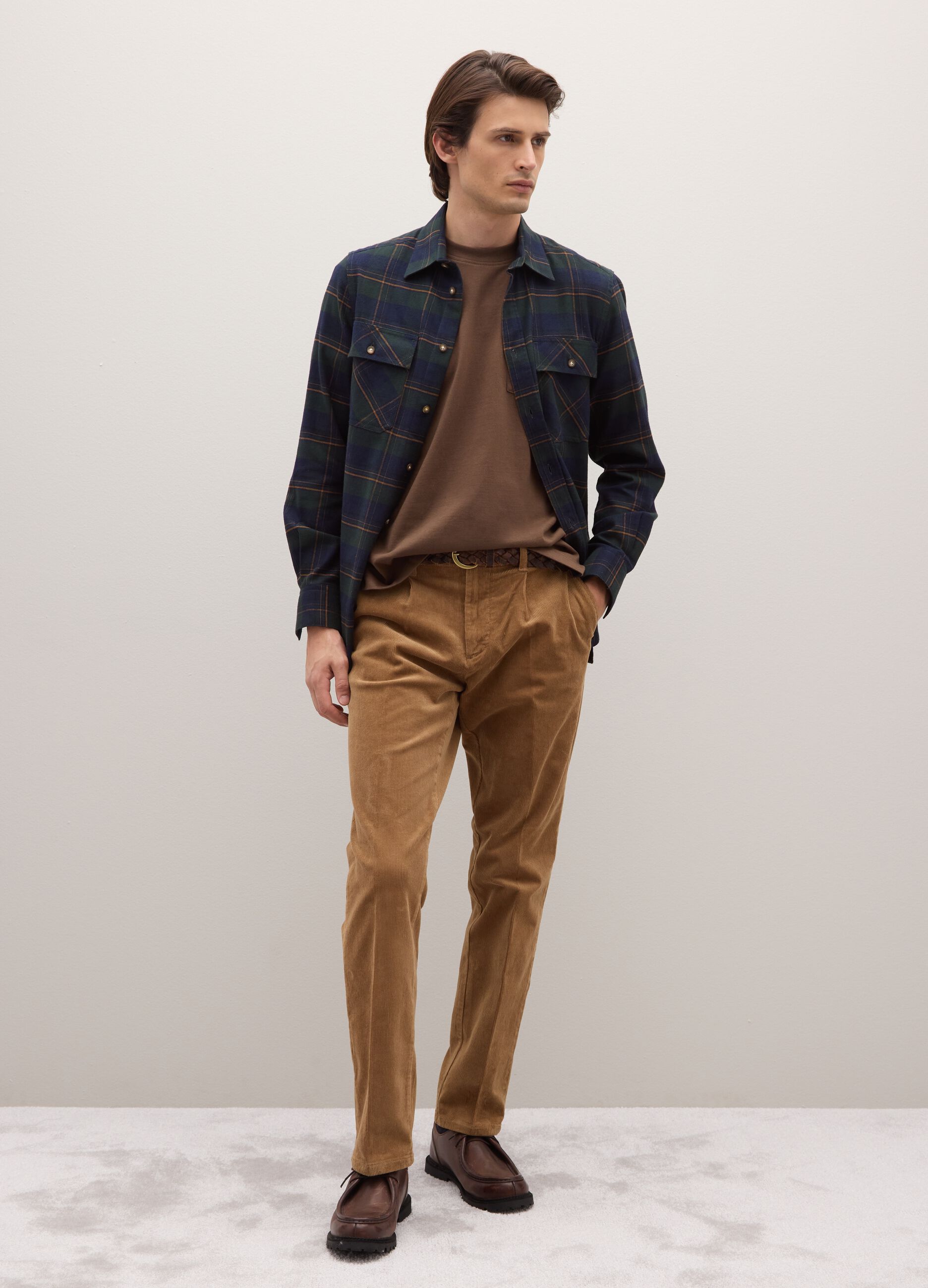 Multicolour long sleeve pure cotton regular fit check shirt