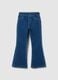 Girls' Blue Flare Cotton Blend Jeggings_0