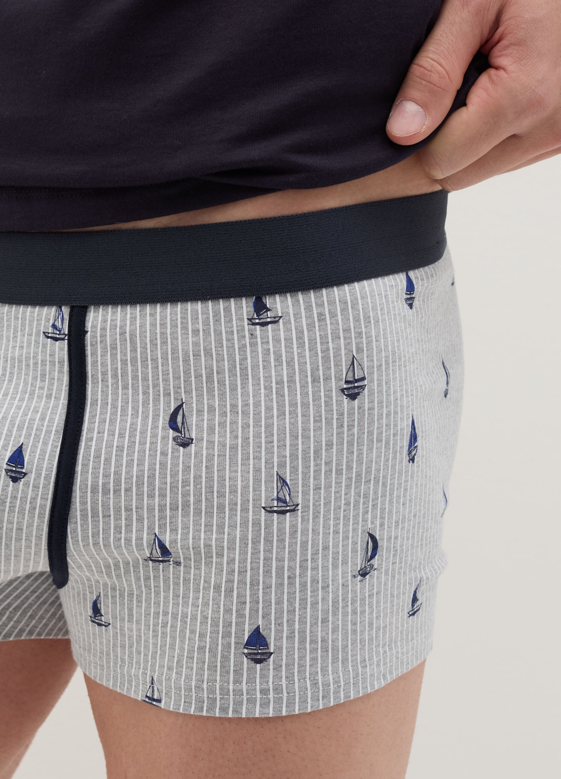 Three-pack boxer shorts in stretch cotton with print