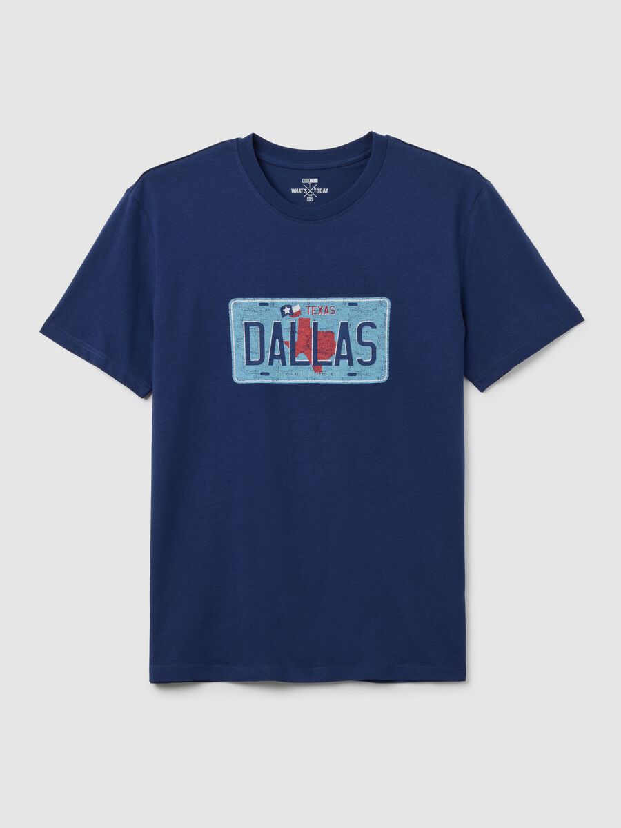 Regular fit blue pure cotton T-shirt_4