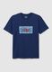 Regular fit blue pure cotton T-shirt_4