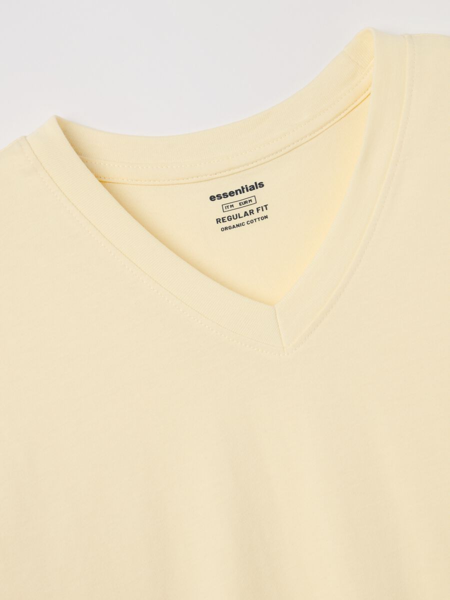 Organic cotton T-shirt with V neck_5