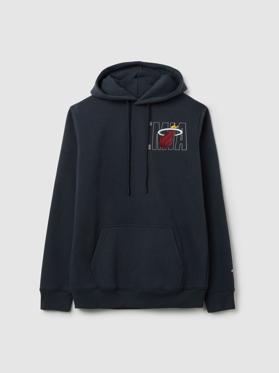 Blue Cotton Blend Hoodie with NBA Logo_4