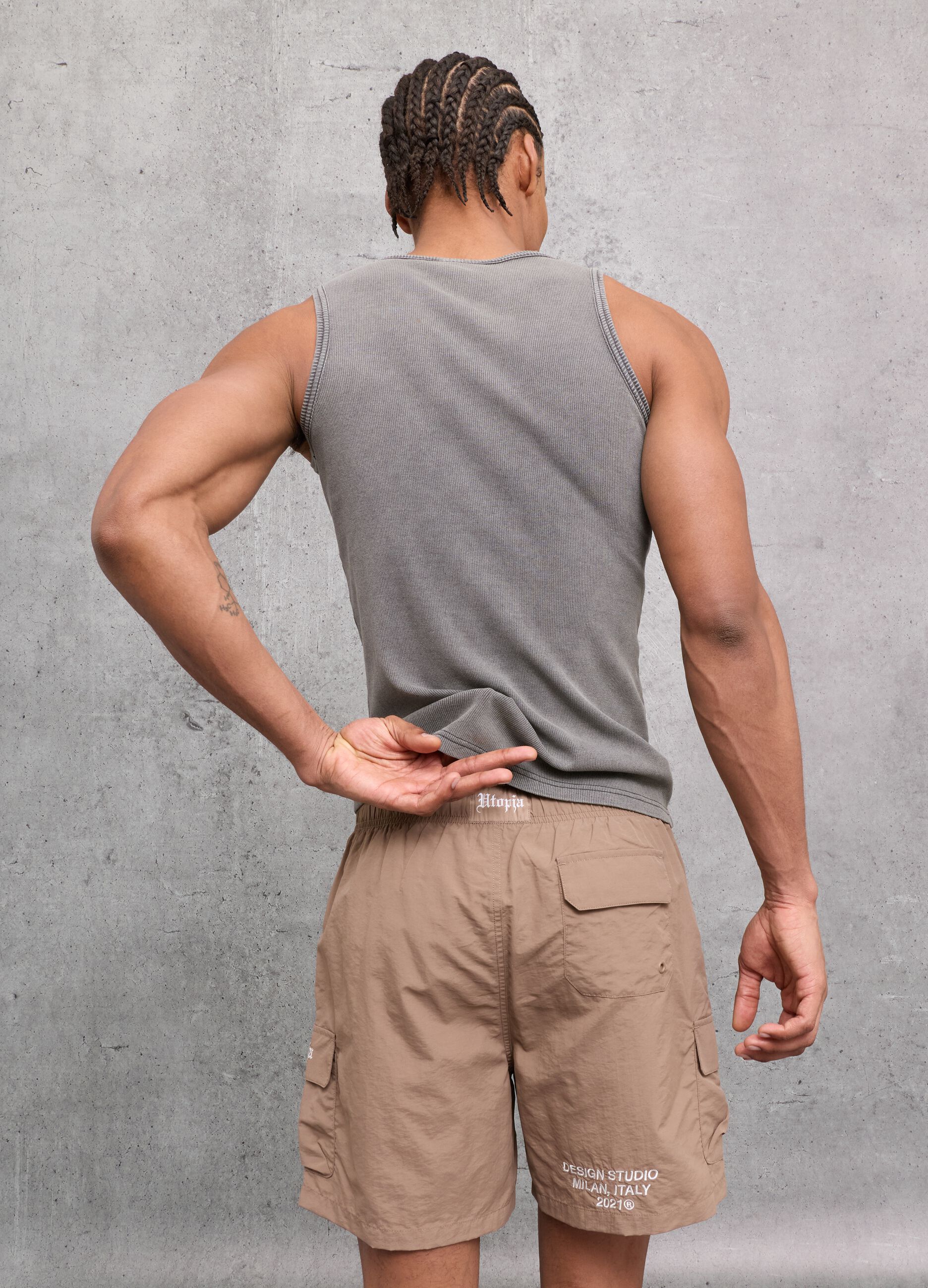 Mocha Cargo Swim Shorts
