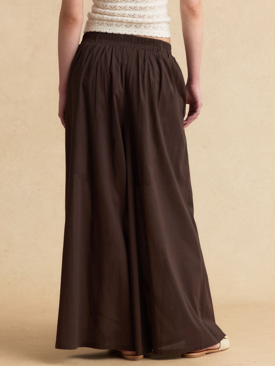 Brown pure cotton palazzo trousers_2