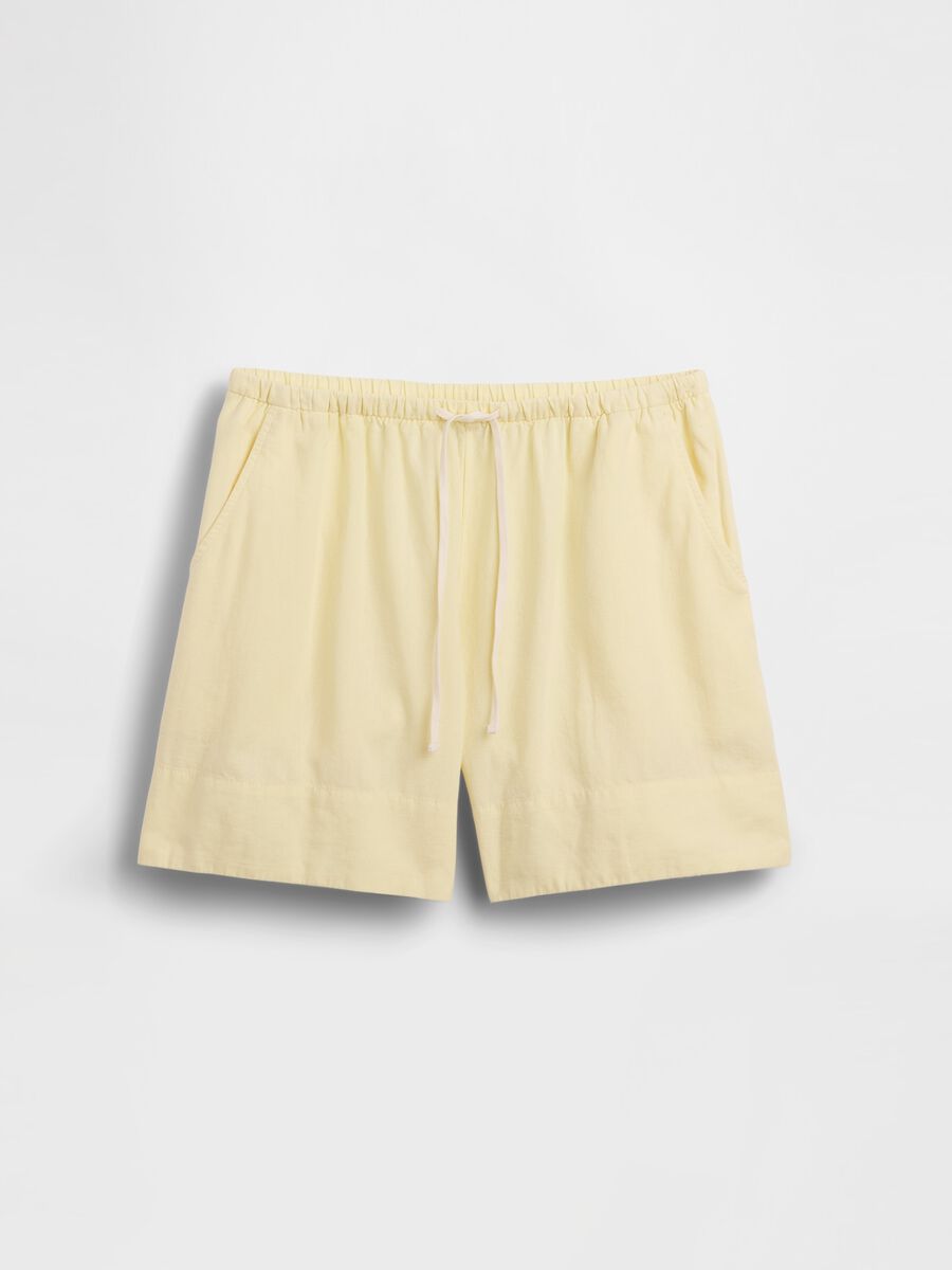 Shorts in misto lino e viscosa_3