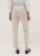 Beige stretch cotton satin trousers regular fit_2
