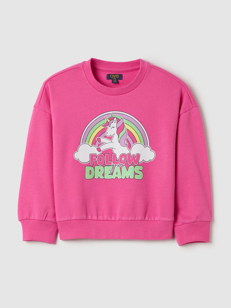 French terry sweatshirt with glitter print_0