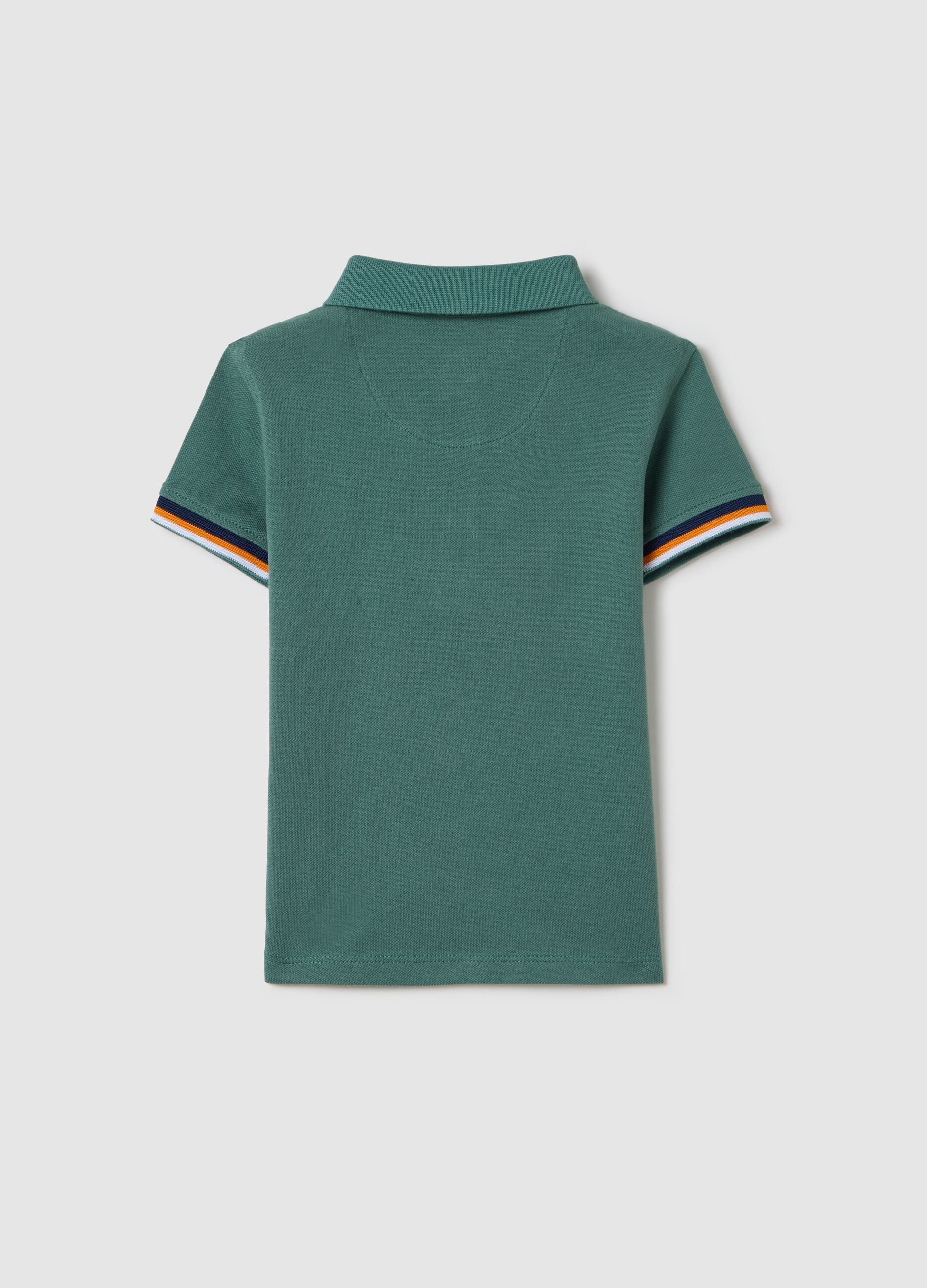 Piquet polo shirt with puppy print