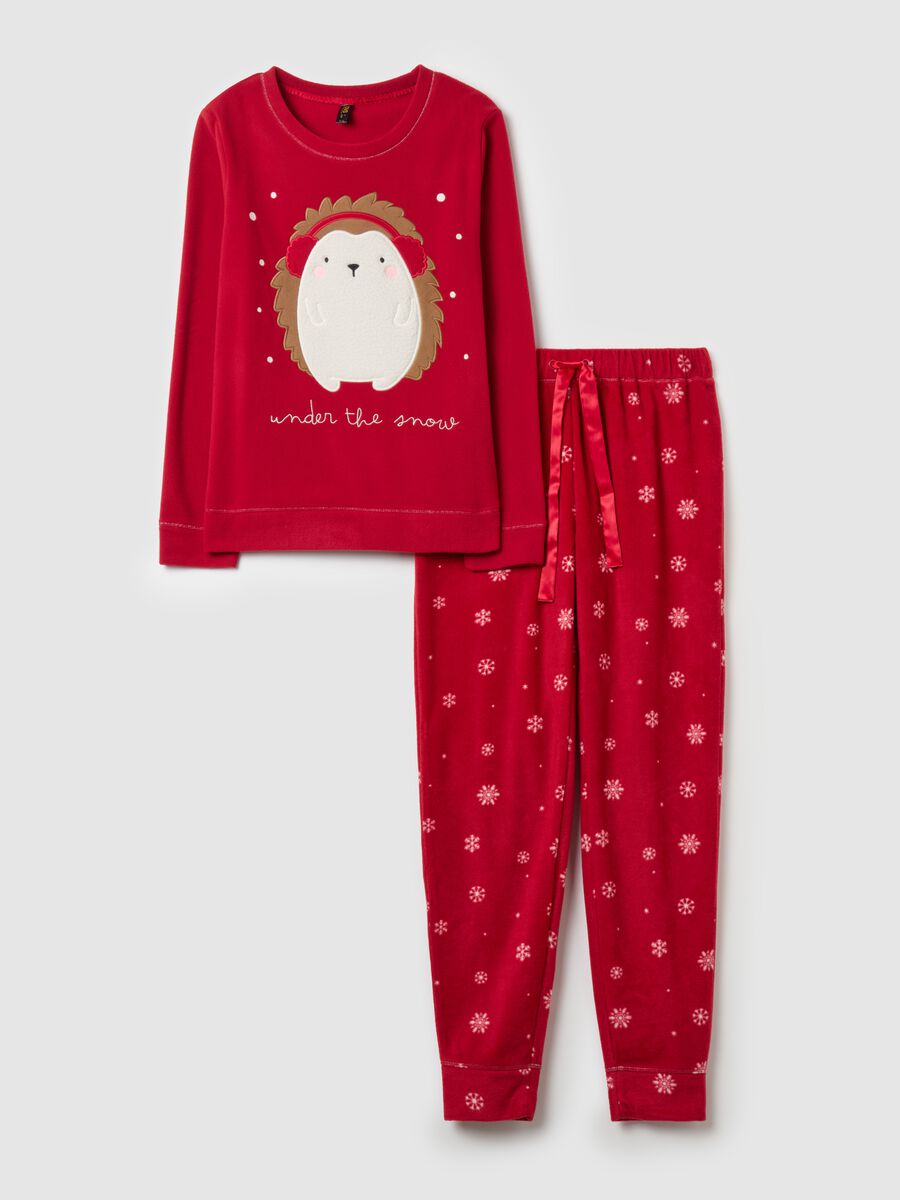 Velour pyjamas with "Under the snow" embroidery_4