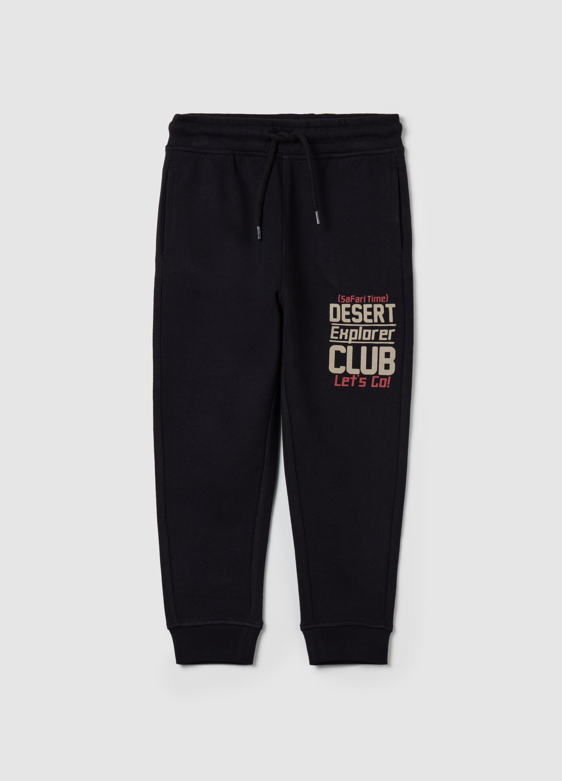 Joggers in felpa con coulisse e stampa lettering