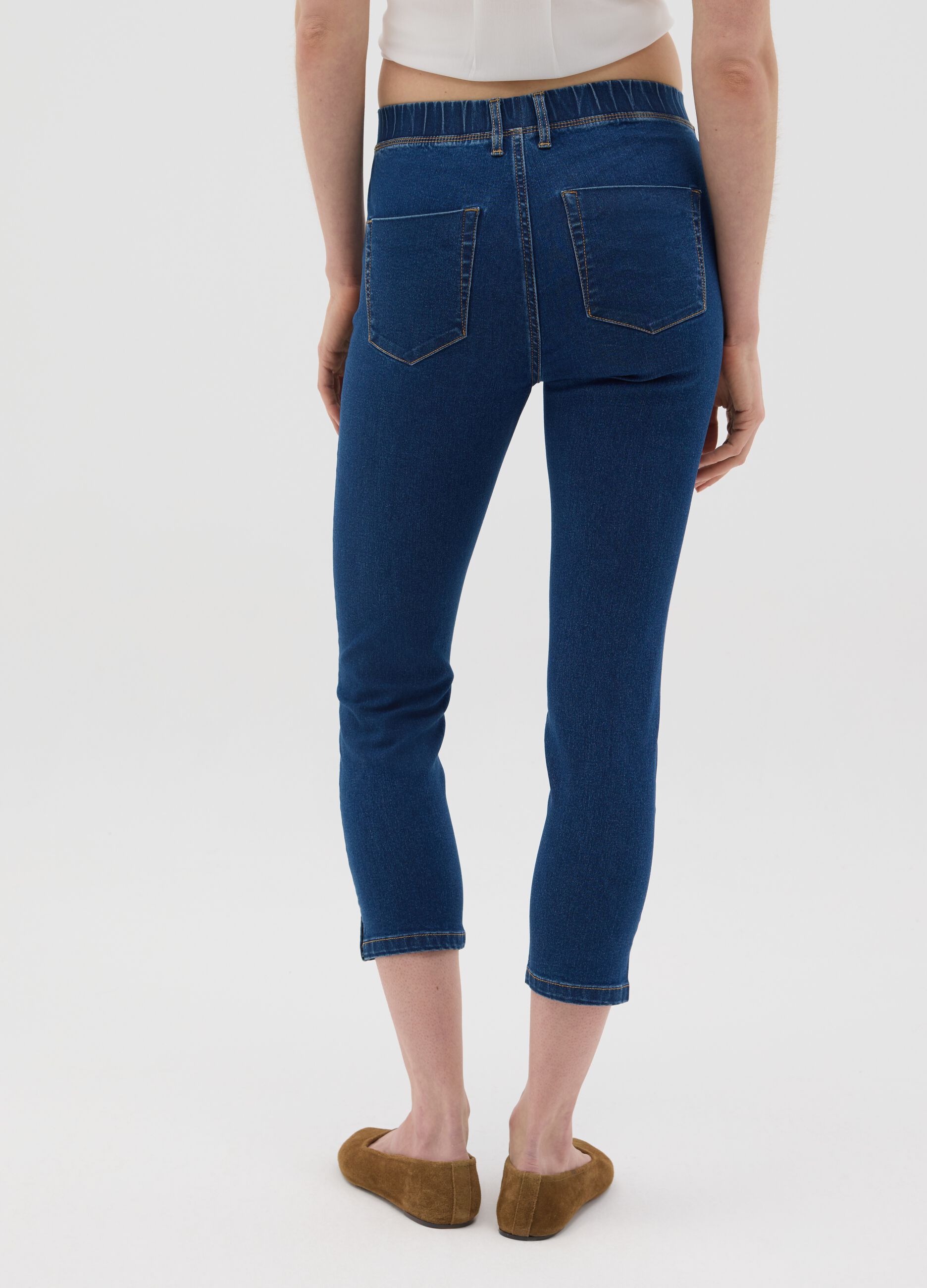 Jeans da donna in misto cotone nero skinny fit