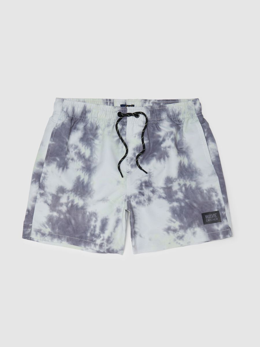 Grey tie-dye swim trunks OVS Kids_0