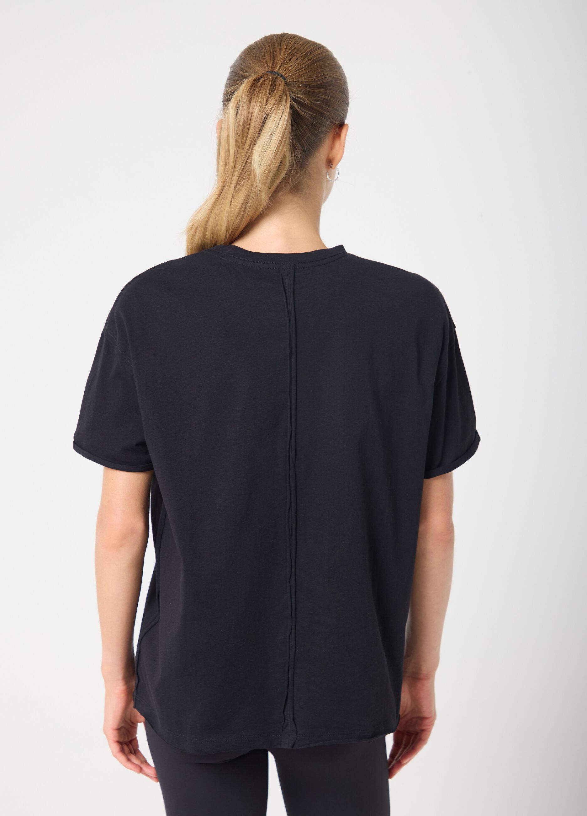 Black sports cotton T-shirt ALTAVIA STUDIO