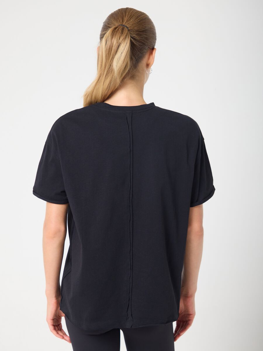Black sports cotton T-shirt ALTAVIA STUDIO_2