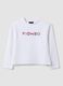 White stretch cotton T-shirt with front lettering_3
