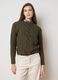 Green regular fit jumper with cable pattern_3