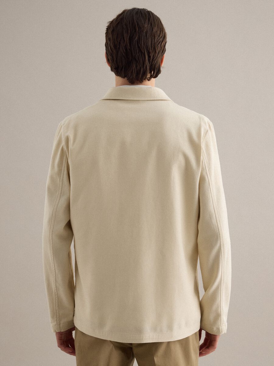 Giacca in misto lino e cotone bianca regular fit_2