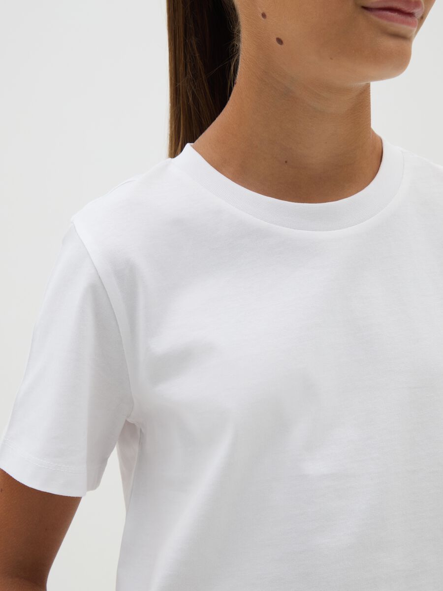 Girls' white pure cotton boxy fit T-shirt_2