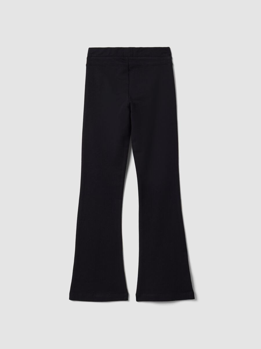 Pantaloni neri in cotone organico elasticizzato slim fit per ragazza_5