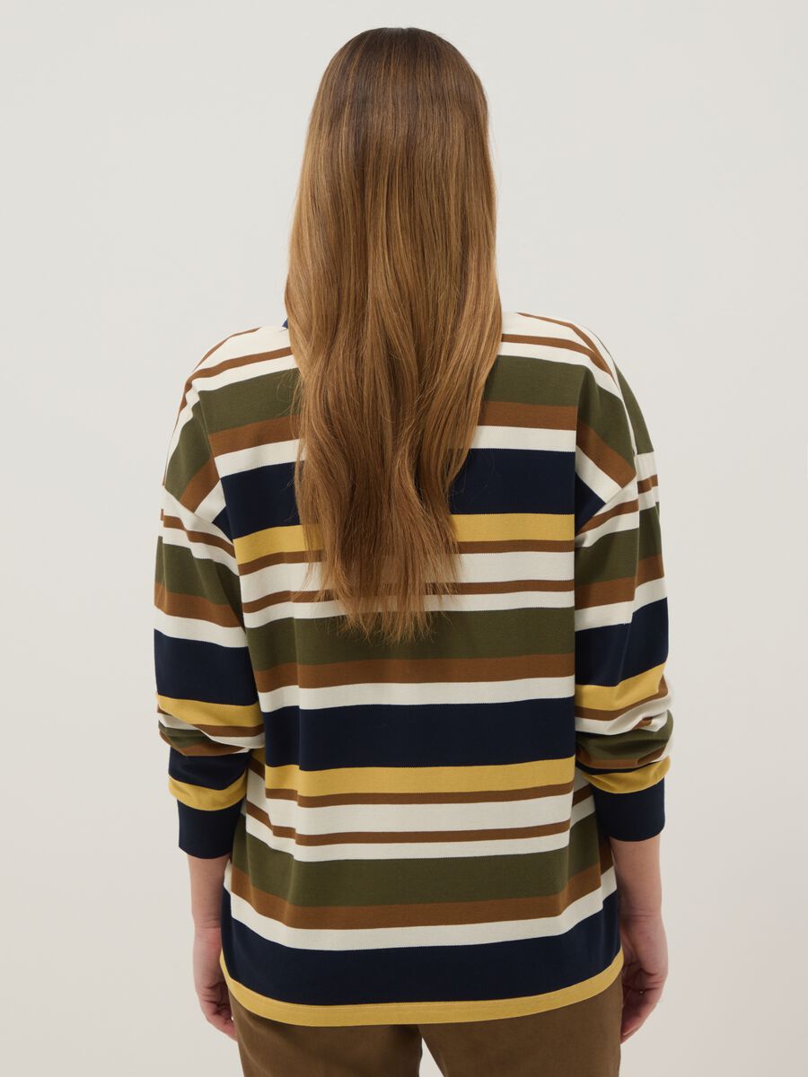 Polo a maniche lunghe premaman multicolor in cotone elasticizzato_2