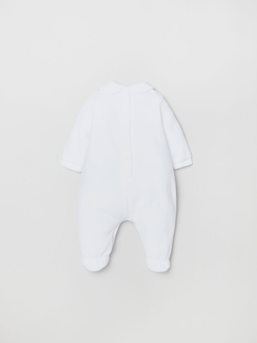 Tutina in velour con piedini ricamo Minnie_1