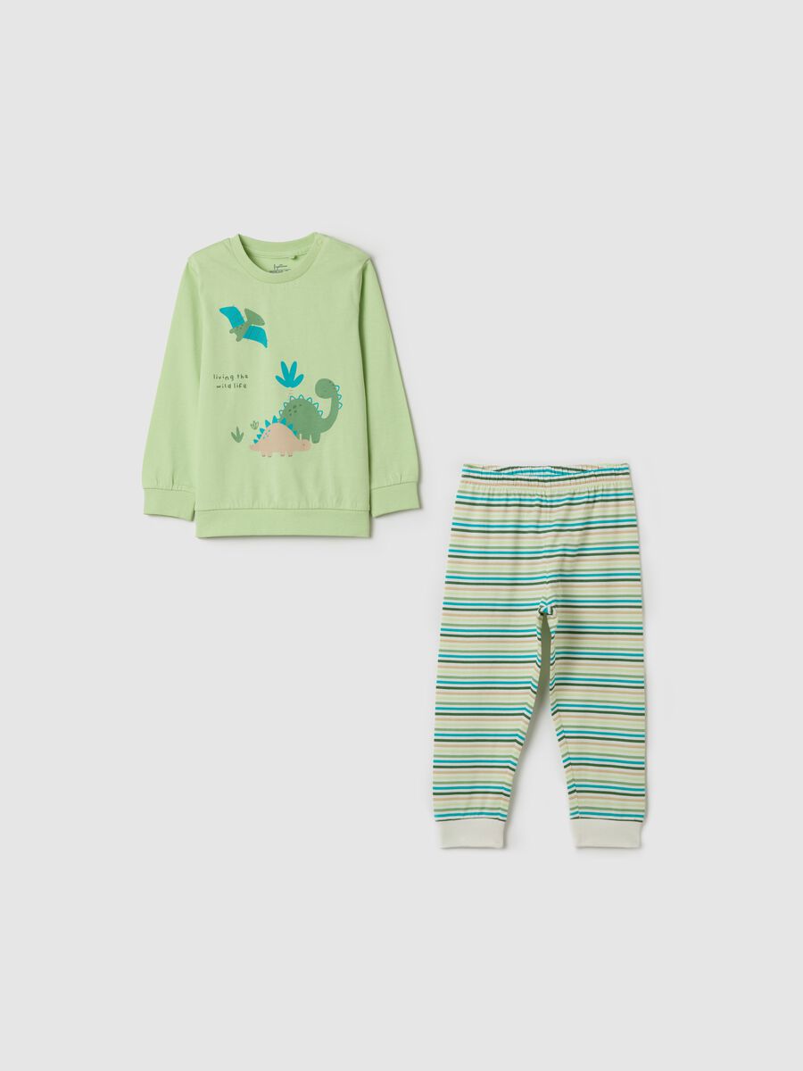 Organic cotton pyjamas with dinosaurs print_0