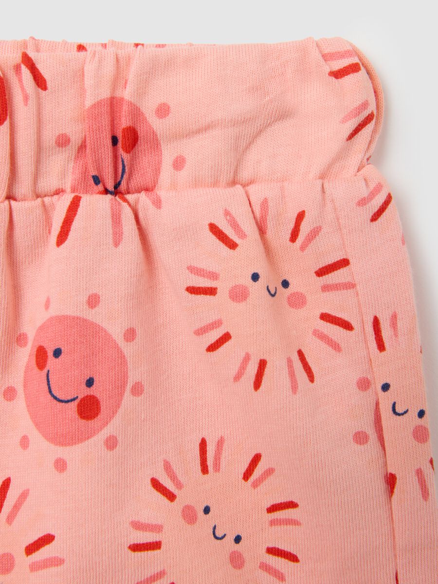 Newborn girl's multicolor pure cotton regular fit shorts_3