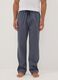 Blue striped organic cotton pyjama trousers_1