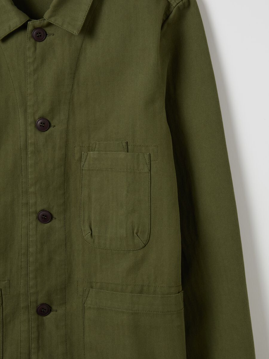 Striped shacket with herringbone motif_5
