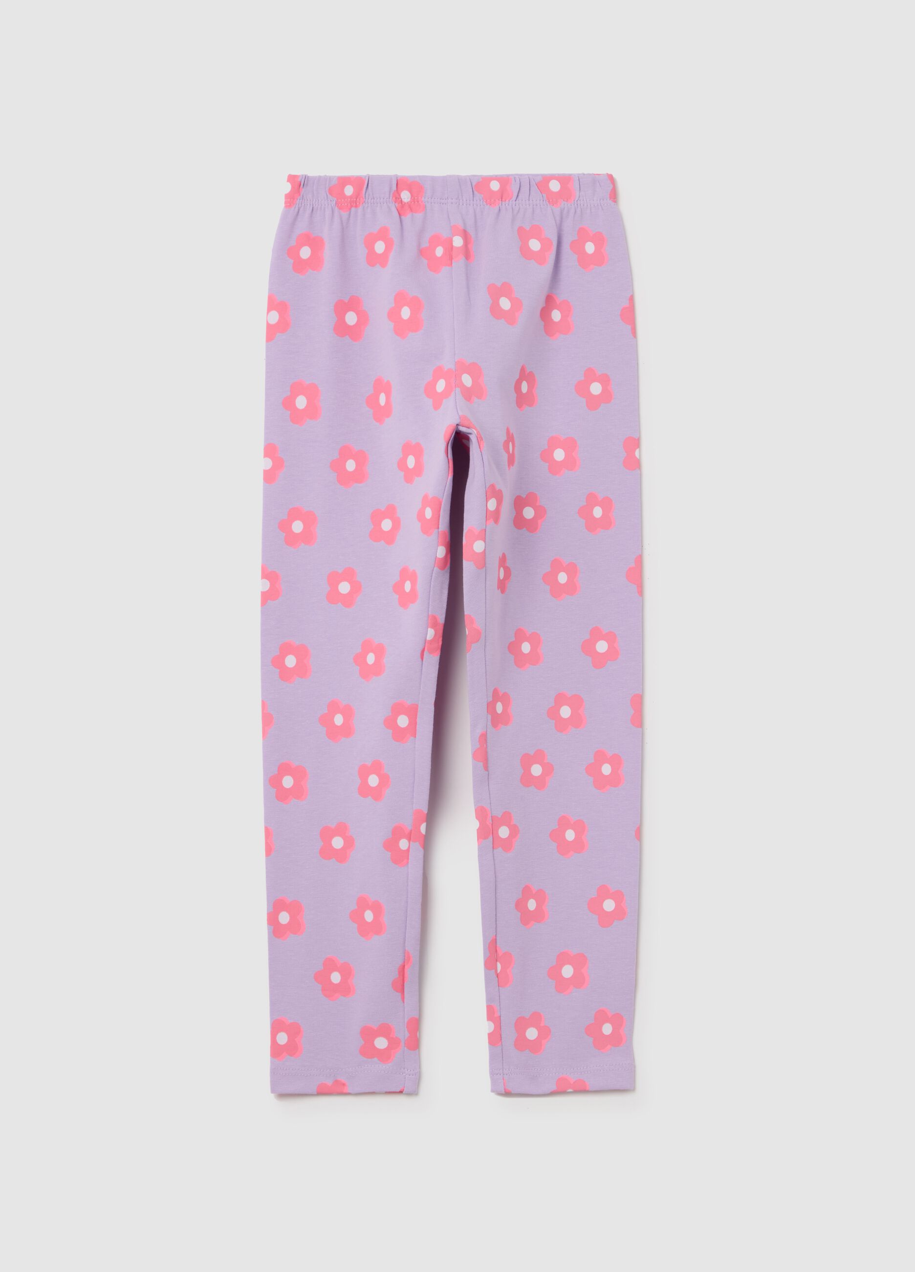 Leggings in cotone stretch con stampa